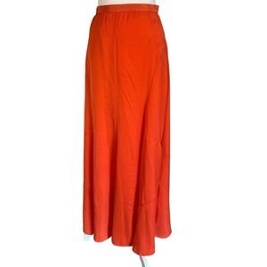 Ann Taylor Small Tall Vibrant Colorful Feminine Career Orange Lined Maxi Skirt